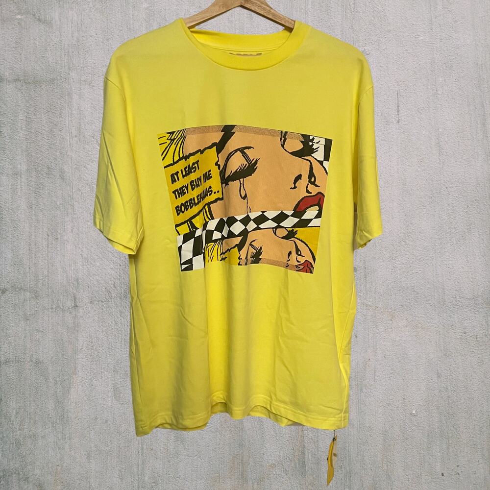 BOBBLEHAUS XL Yellow Graphic Tee Pop Art Print – Sustainable Streetwear - New
